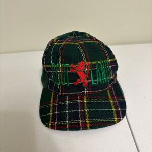 Vintage Scotland Green tartan plaid Scotland wool blend SnapBack baseball Cap